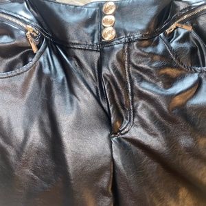 Black Faux Leather Pants Size 1XL